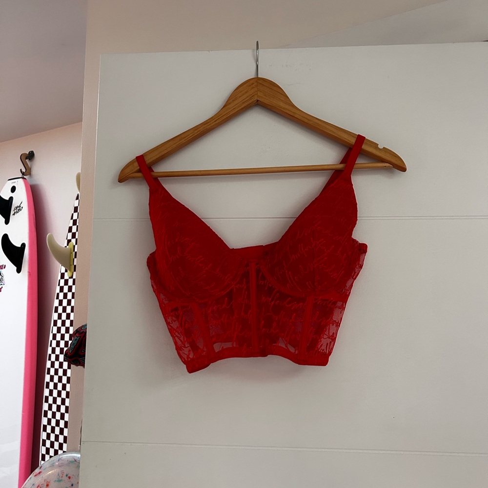 Wolford Orange red Lace Bustier Bralette - Women Intimates